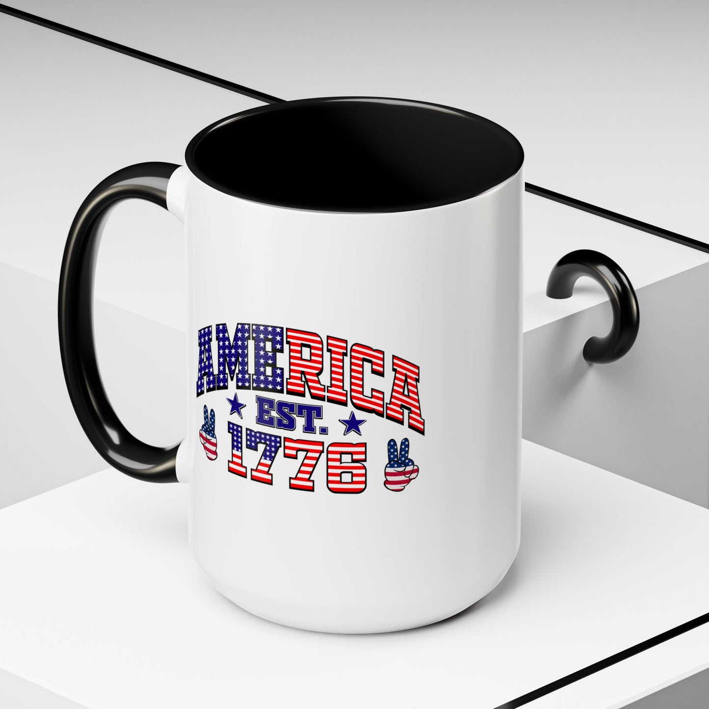 4th of July Mug - American Est 1776 Patriotic Flag