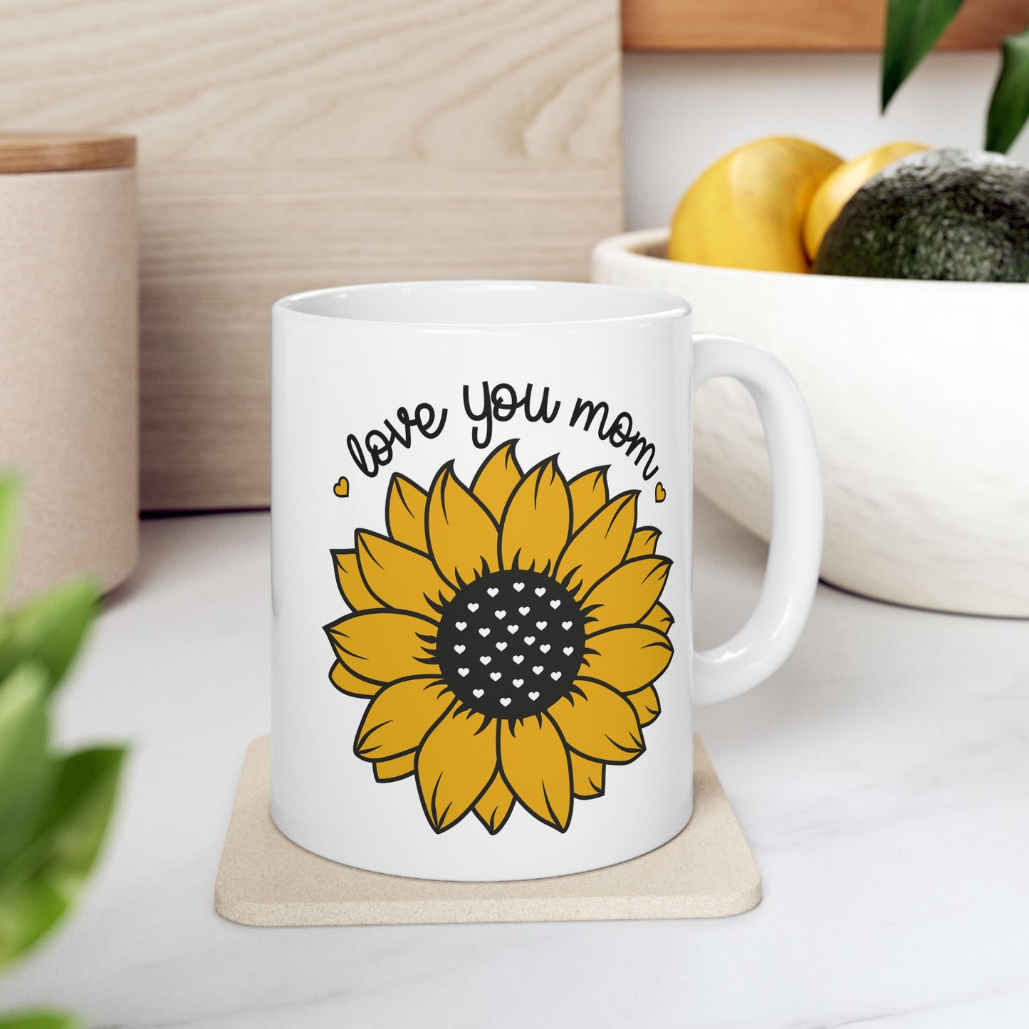 Mother's Day Mug - Love You Mom Sunflower