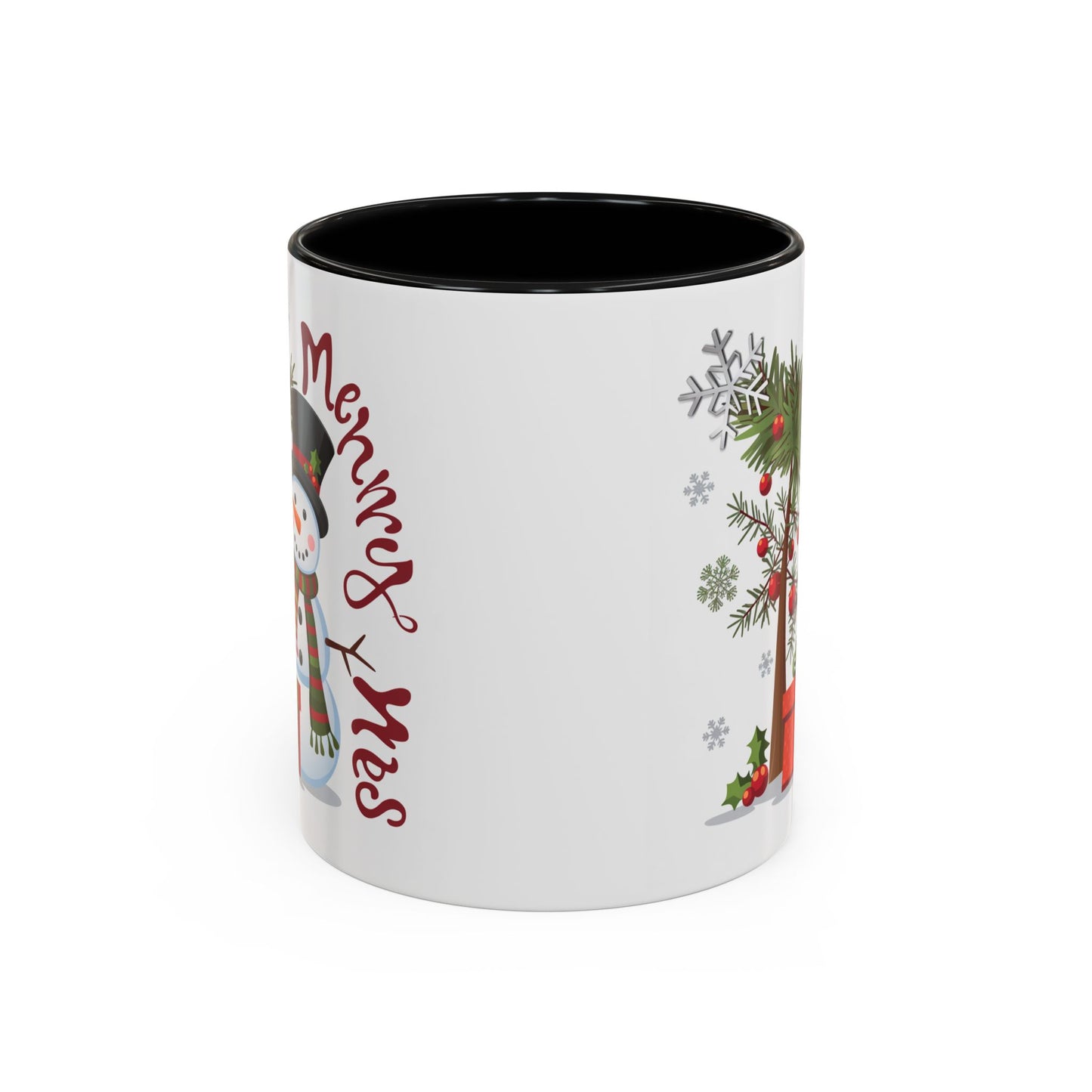 Christmas Mug - Merry Xmas Snowman Tree Present