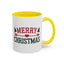 Christmas Mug - Merry Christmas Red & Green Text Heart Arrow Trees