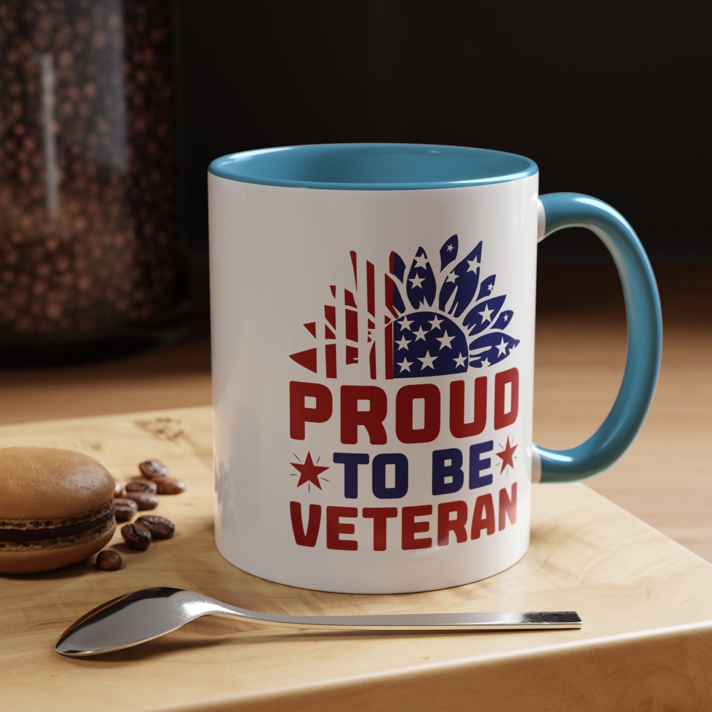 4th of July Mug - Proud to Be a Veteran Sunflower