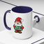 Christmas Mug - Merry Christmas White & Green Text Gnome Snow