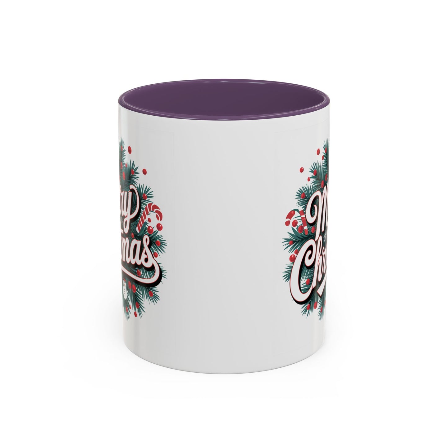 Christmas Mug - Merry Christmas White & Red Embossed Text