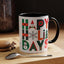 Christmas Mug - Happy Holidays Green Red & Blue Decorative Text