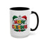 Christmas Mug - Merry Christmas Red Yellow & Green Text Green & Red Hat