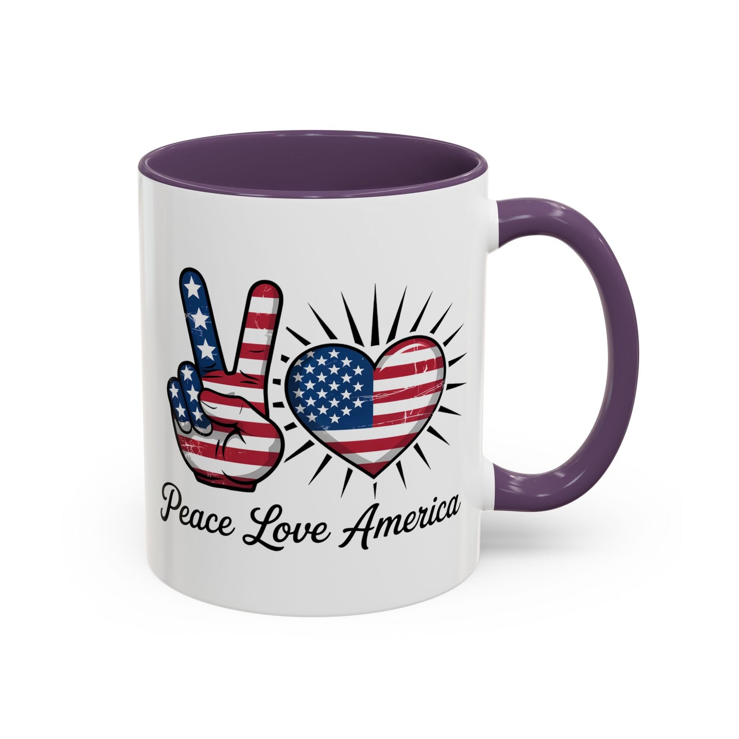 4th of July Mug - Peace Love America