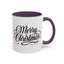 Christmas Mug - Merry Christmas Black Text Red Ornaments