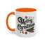Christmas Mug - Merry Christmas Black Text Star Stocking Ornament Candy Cane