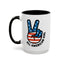 4th of July Mug - All American Girl Peace Sign