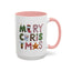 Christmas Mug - Merry Christmas Green Red & Gold Patterned Text