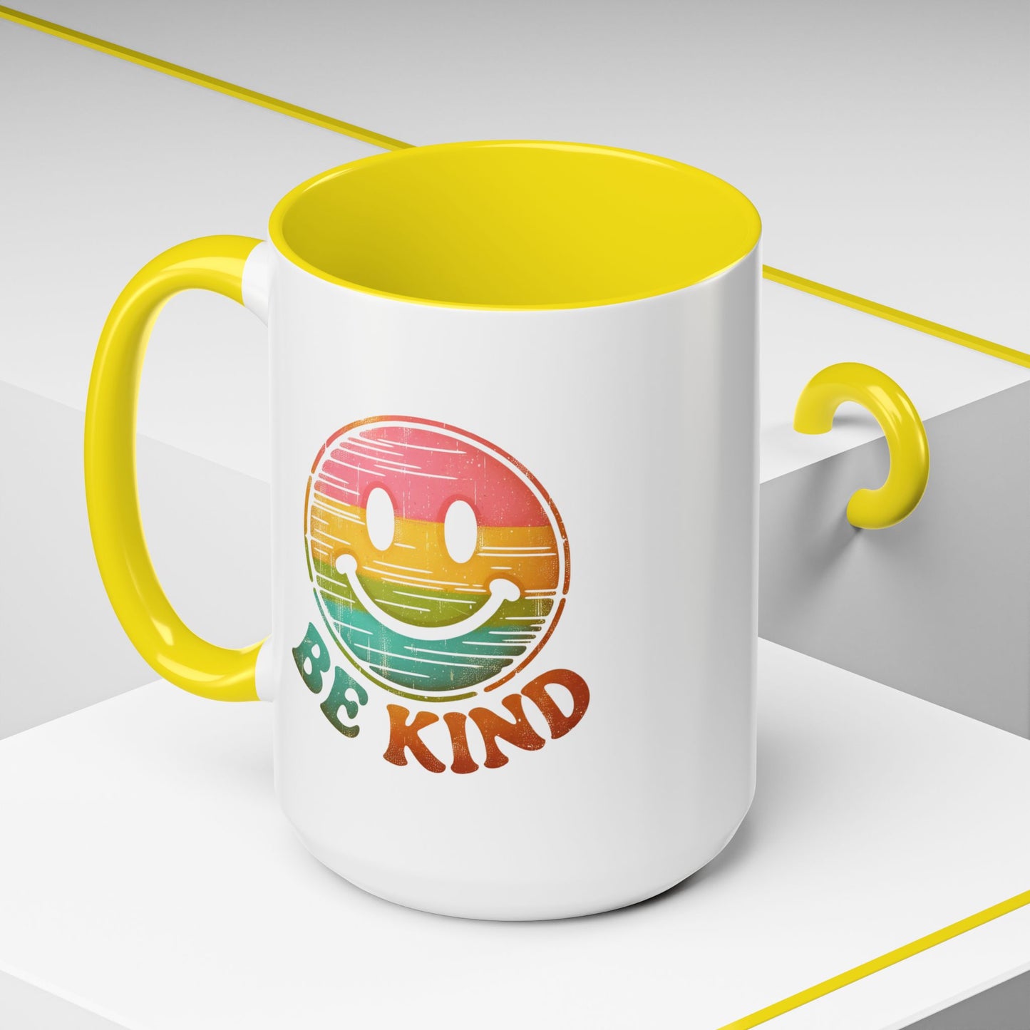Motivation Mug - Retro Smiley Face Be Kind