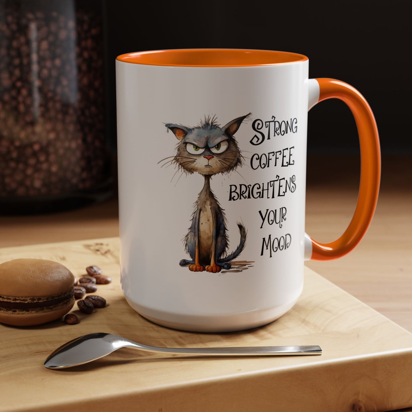 Humor Mug - Strong Coffee Brightens Your Mood