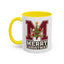 Christmas Mug - Merry Christmas White Green & Red College Text