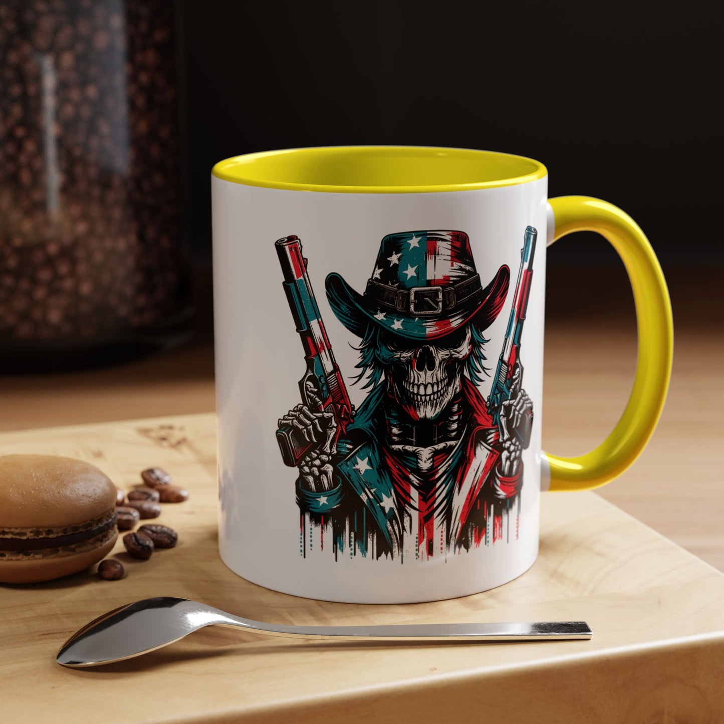 4th of July Mug - Skeleton with American Flag