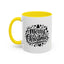 Christmas Mug - Merry Christmas Black Text Trees Snowflakes Hearts