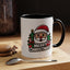 Christmas Mug - Merry Christmas White & Black Text Santa Trees Presents
