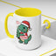 Christmas Mug - Merry Christmas Red Text Dinosaur Tree