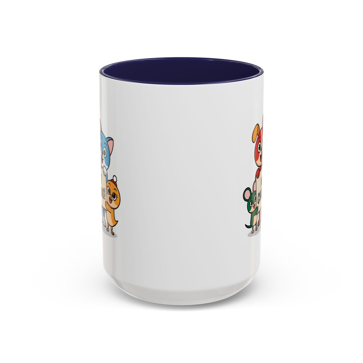 Christmas Mug - Merry Christmas Black Text Mouse Dog Cat Bird