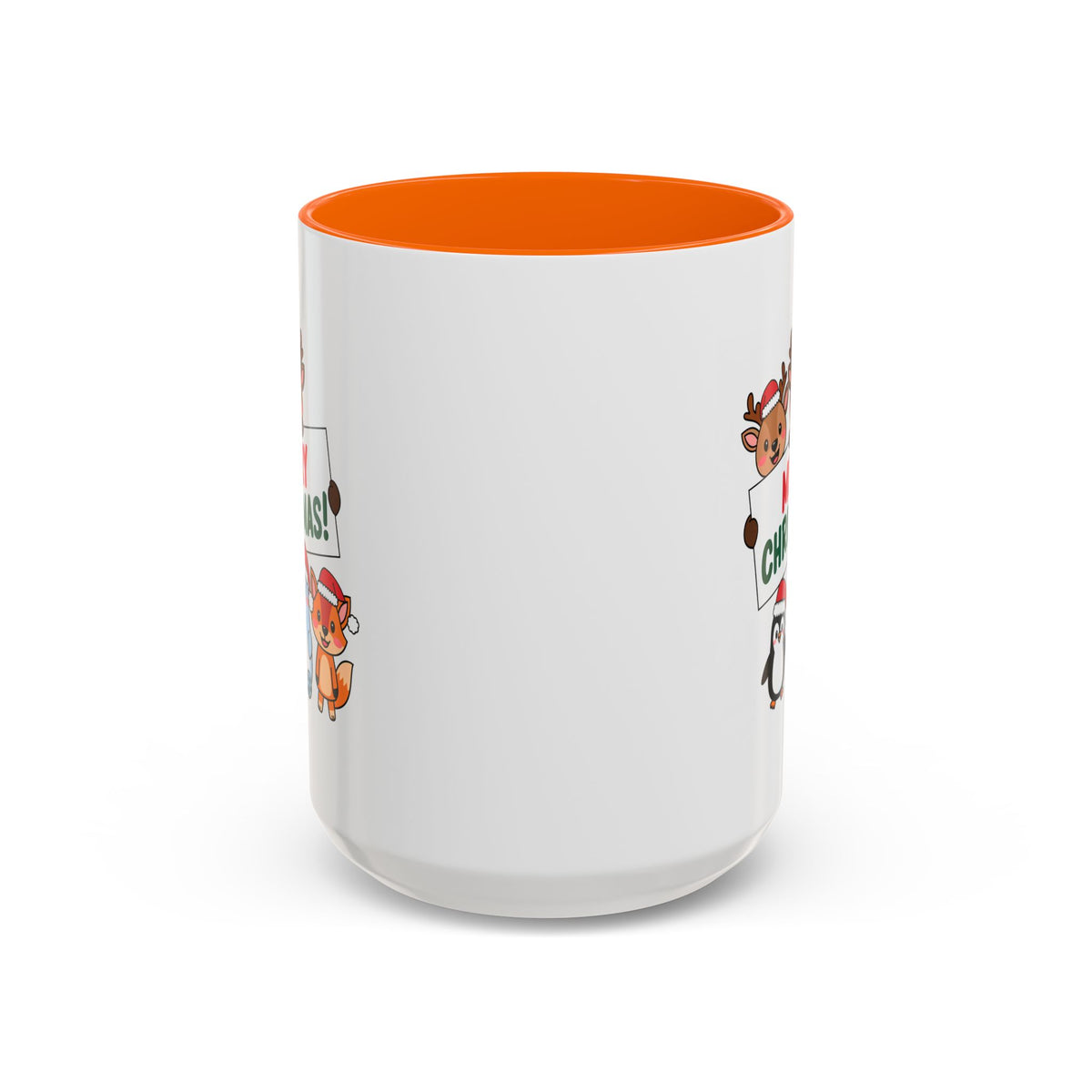 Christmas - Merry Christmas Red & Green Text Reindeer Penguin Bear Fox