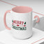 Christmas Mug - Merry Christmas Red & Green Text Heart Arrow Trees