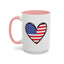 4th of July Mug - USA Flag Heart
