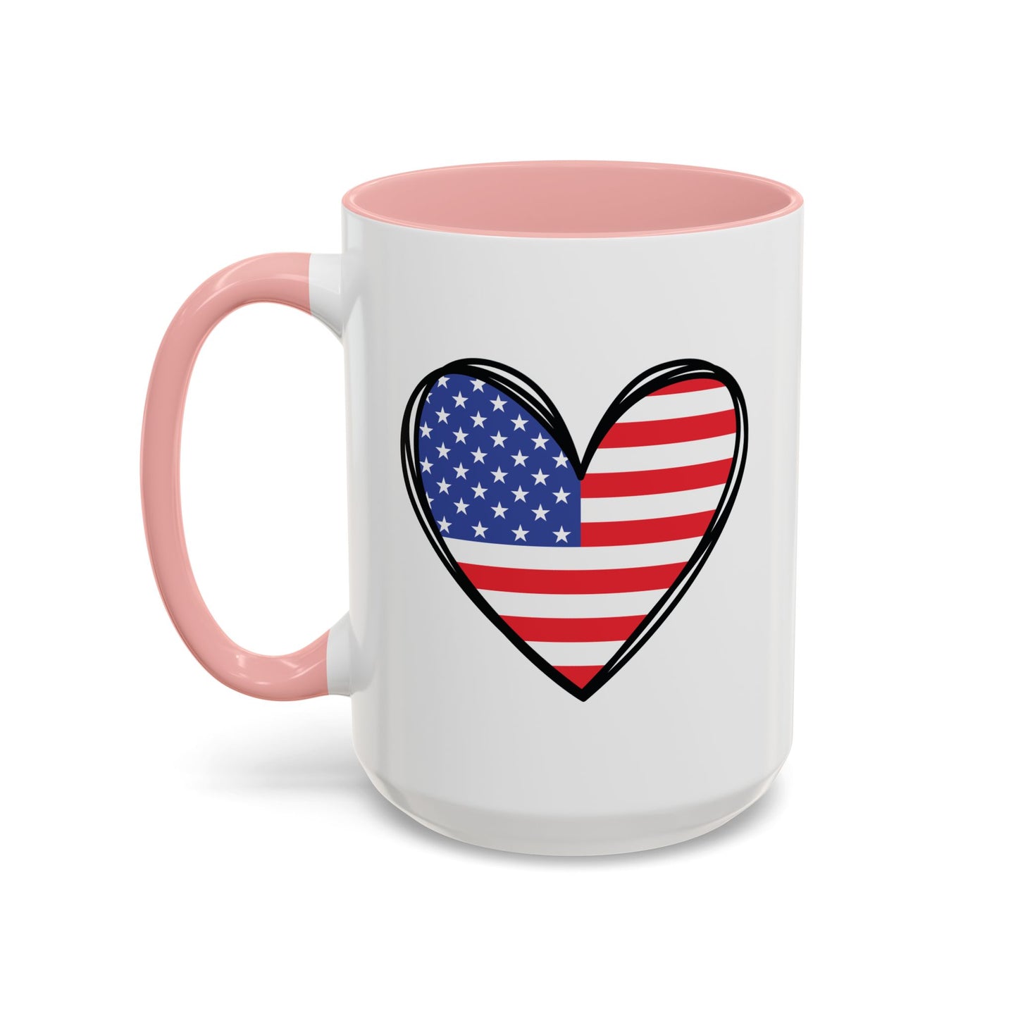 4th of July Mug - USA Flag Heart