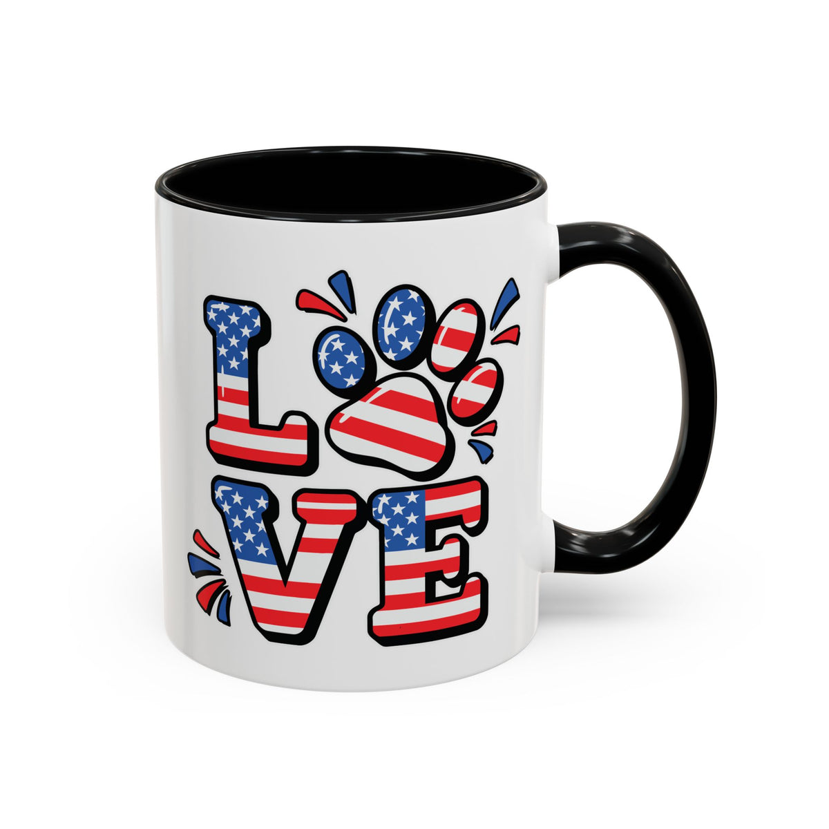 4th of July Mug - Animal Love USA Flag