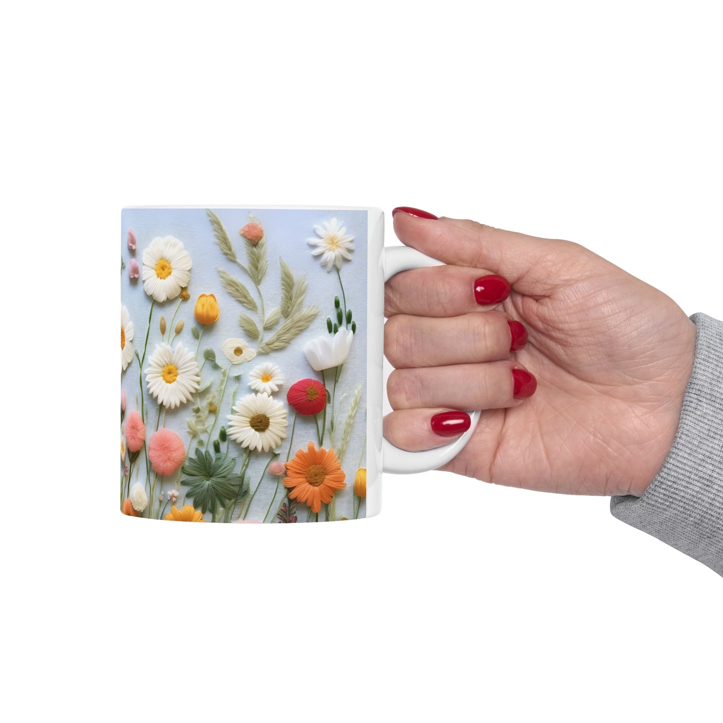 Artistic Mug - Felted Flowers 3
