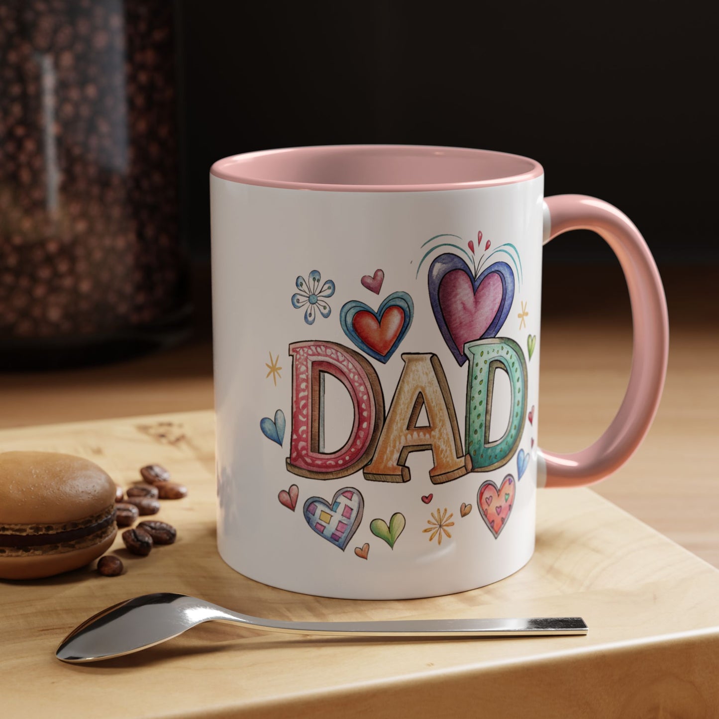 Father's Day Mug - Dad Hearts