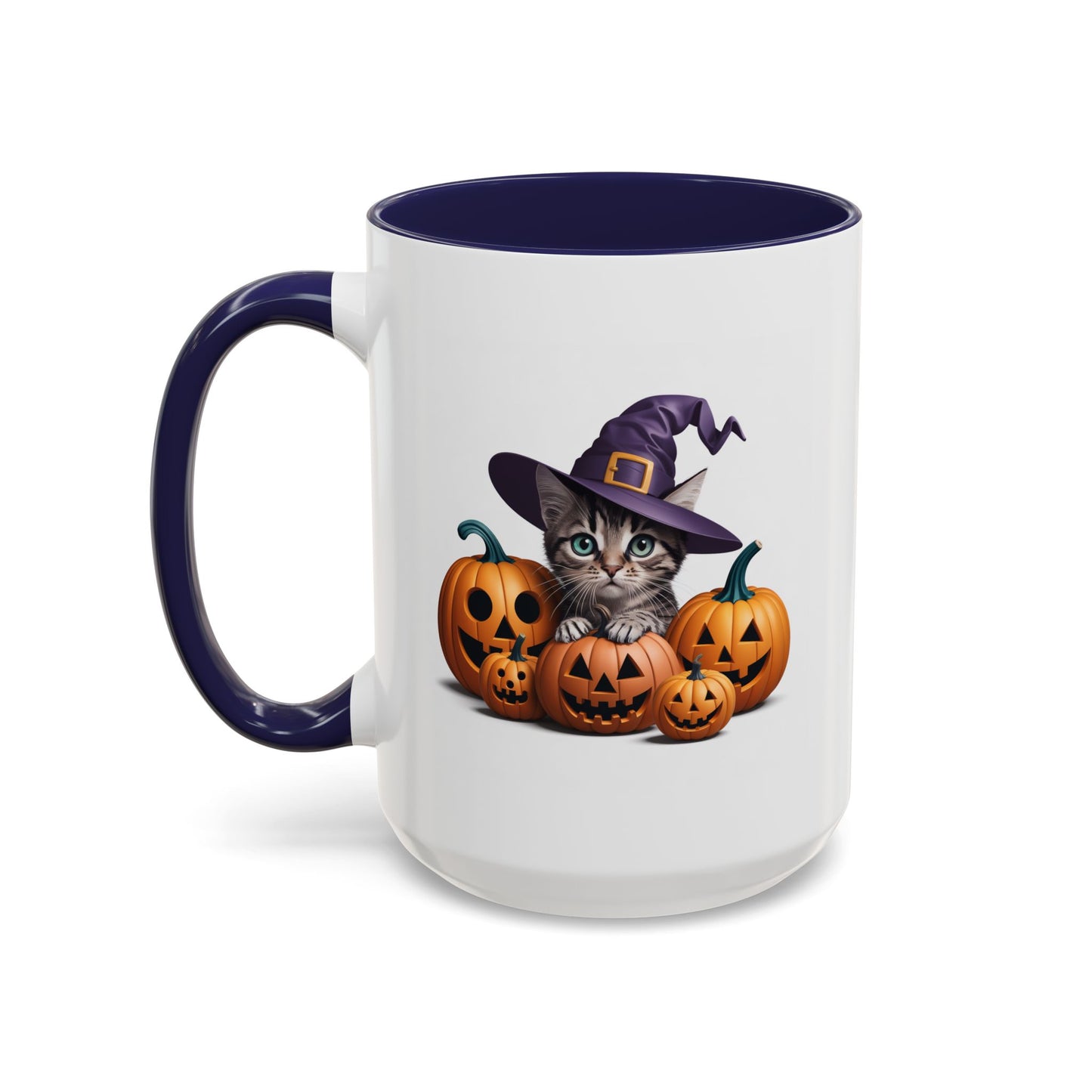 Halloween Mug - Witch Cat Hiding In Pumpkins