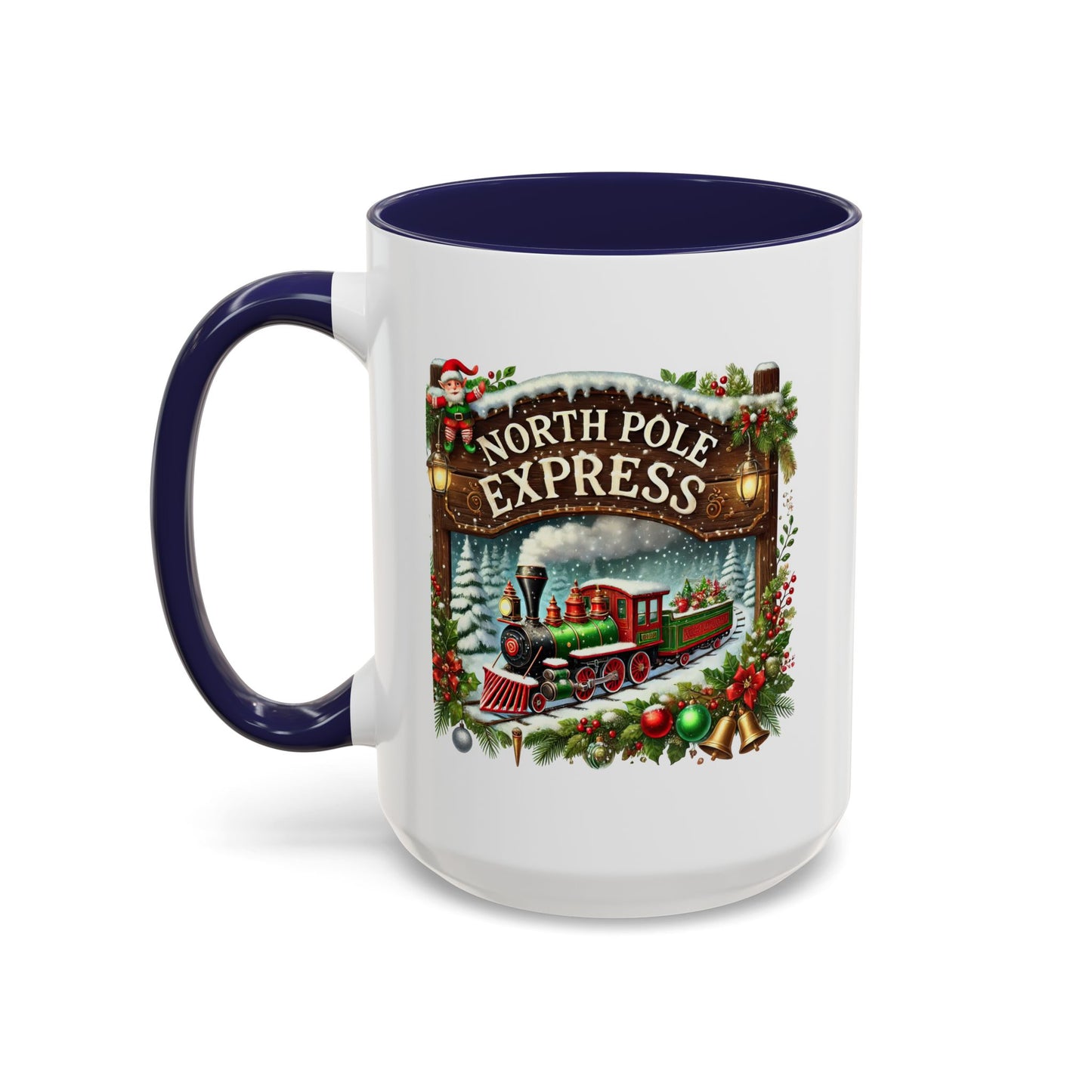 Christmas Mug - North Pole Express Steam Locomotive Ornaments