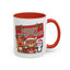 Christmas Mug - Green Text Red Banner Reindeer Bear Penguin