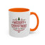 Christmas Mug - Merry Christmas Maroon Text Tree Star
