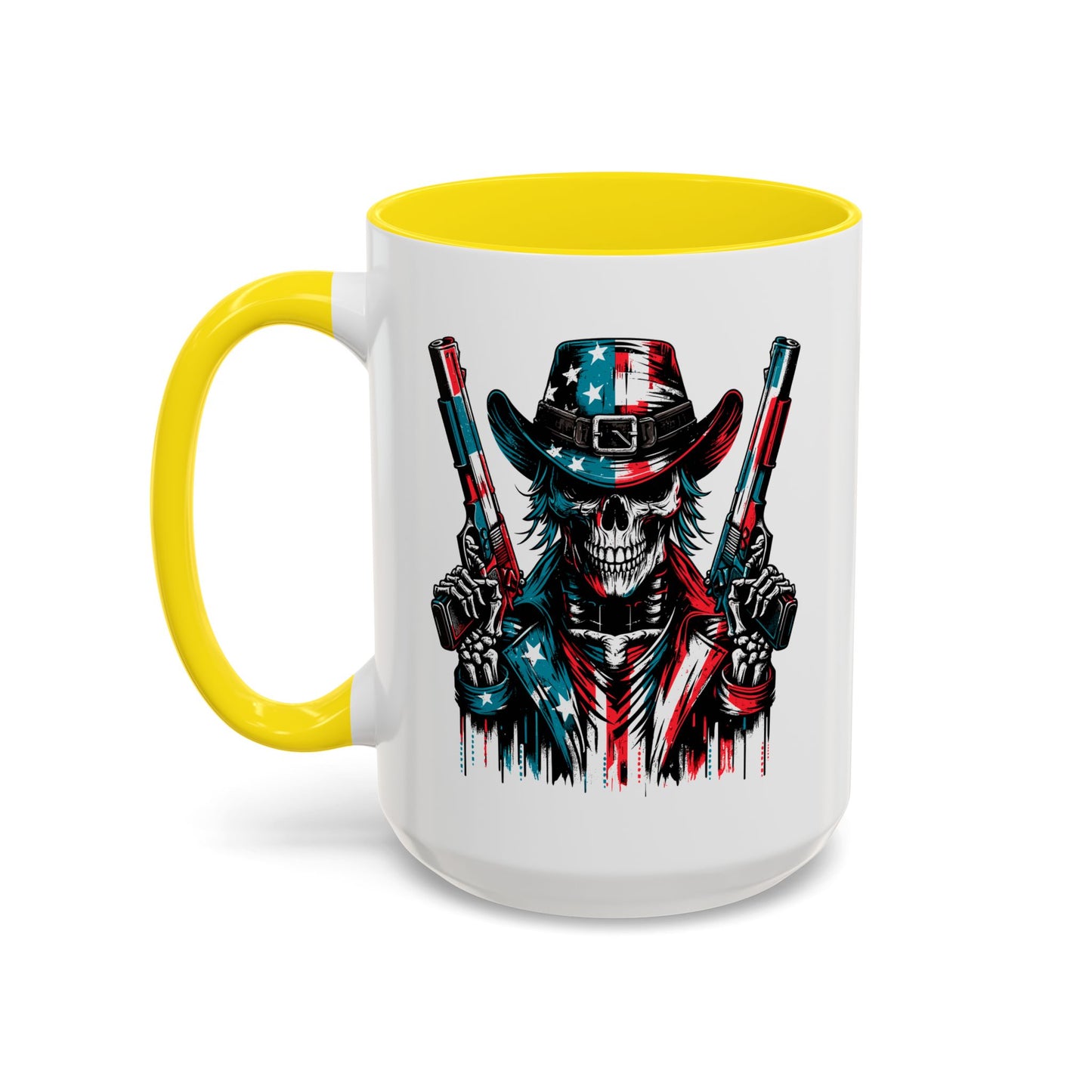 4th of July Mug - Skeleton with American Flag