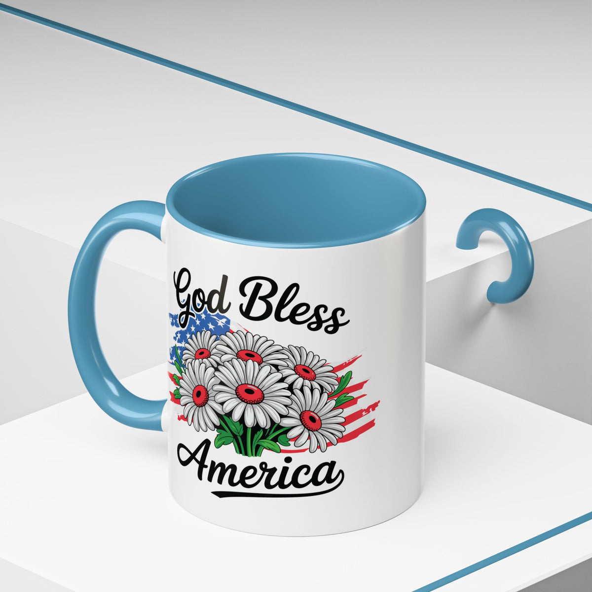 4th of July Mug - God Bless America Daisies