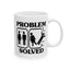 Humor Mug - Problem Solved - Girl Kicks Boy