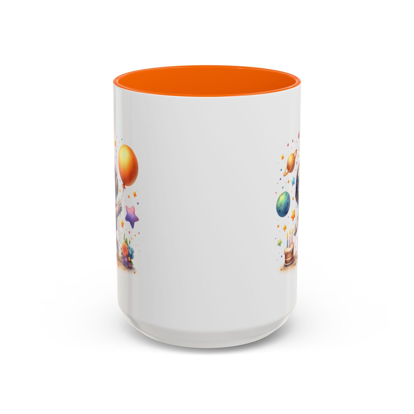 Birthday Mug - Happy Birthday Astronaut, Cake & Balloon