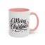 Christmas Mug - Merry Christmas Black Text Red Ornaments