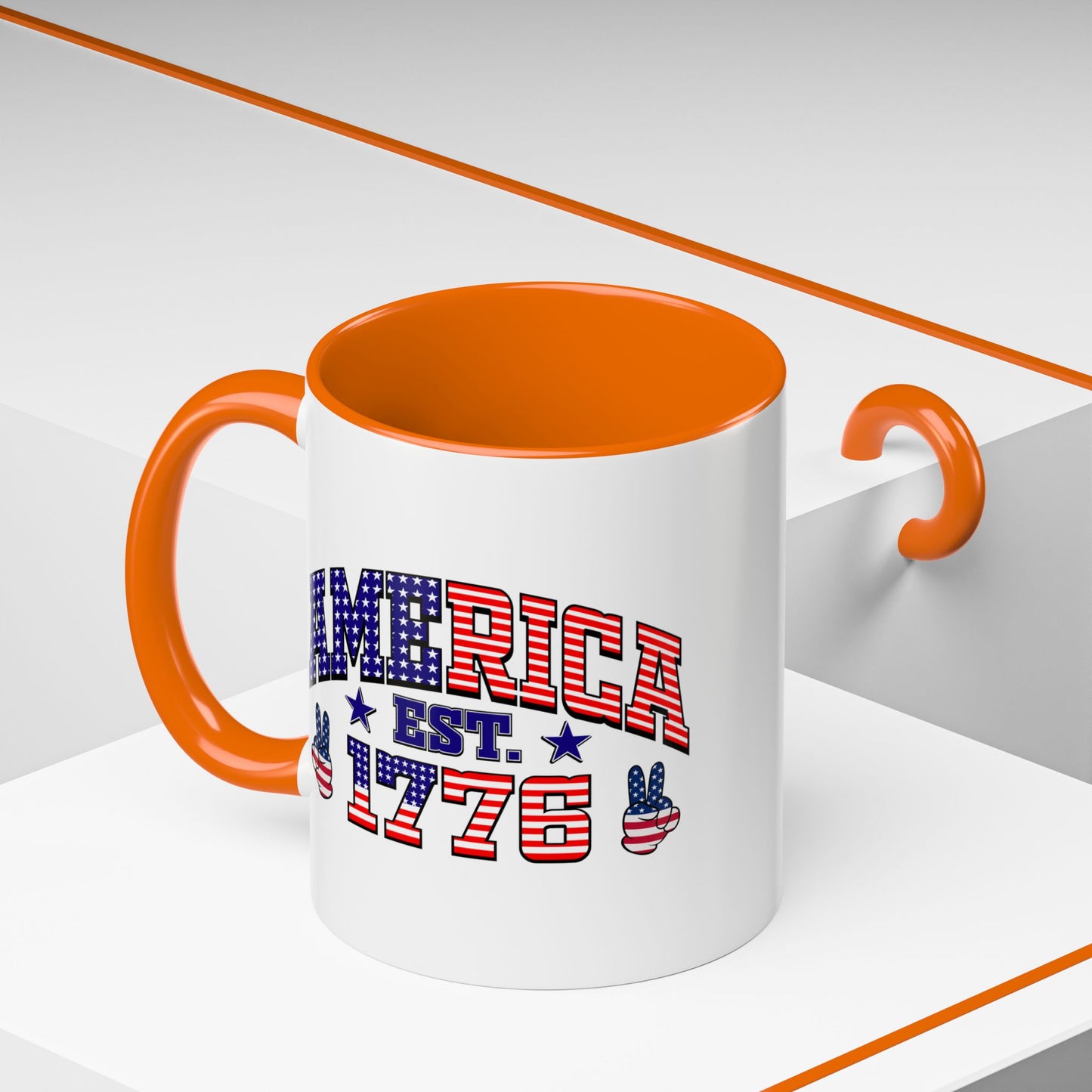 4th of July Mug - American Est 1776 Patriotic Flag