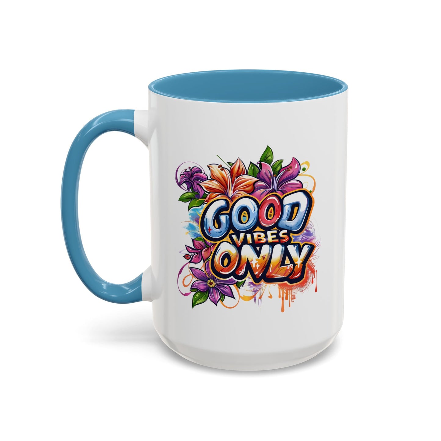 Wellness Mug - Good Vibes Only Graffiti Flowers