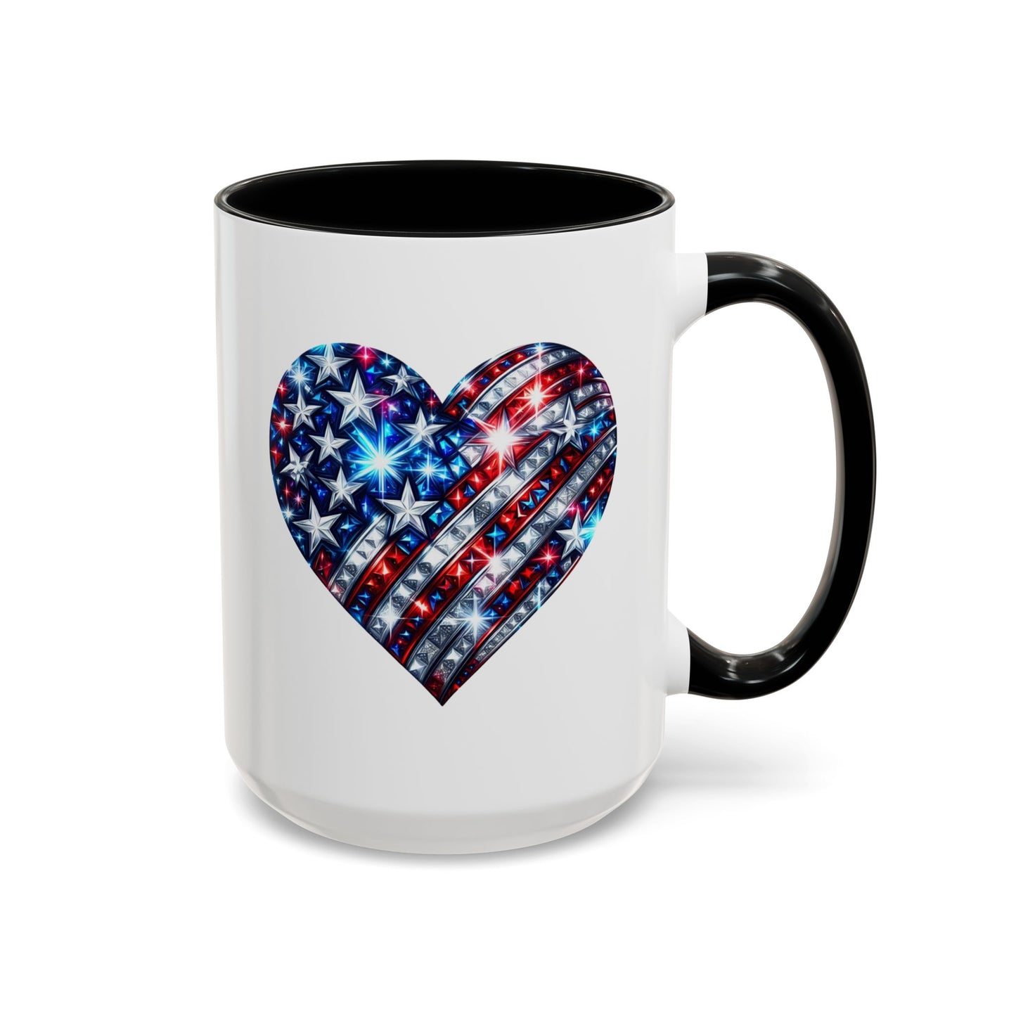 4th of July Mug - USA Sparkle Heart