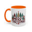 Christmas Mug - Merry Christmas Tartan Text Trees Presents