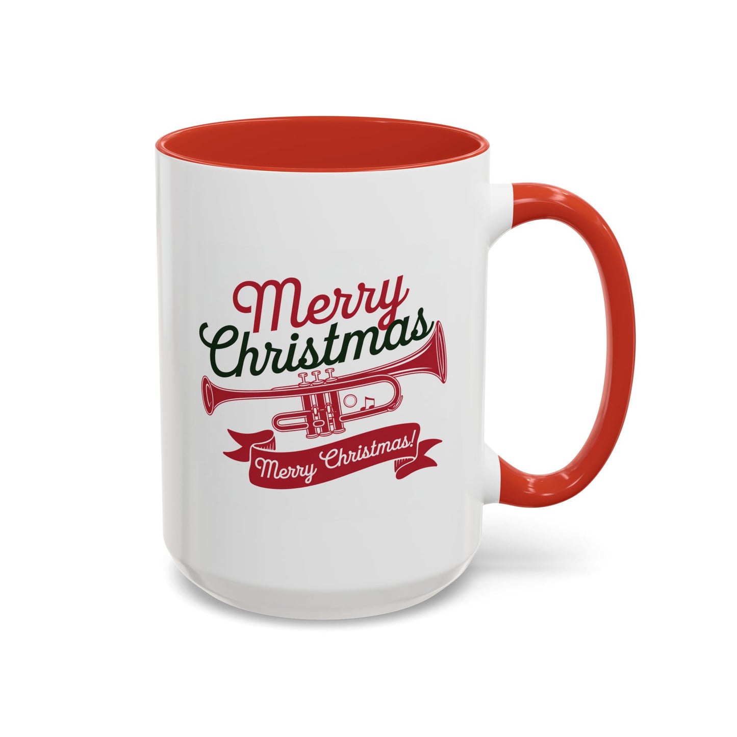 Christmas Mug - Red & Green Text Trumpet