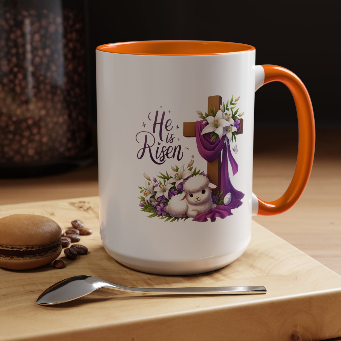 Easter Mug - He Is Risen Cross