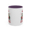 Christmas Mug - Merry Christmas Maroon Text Camper Trees Snowflakes