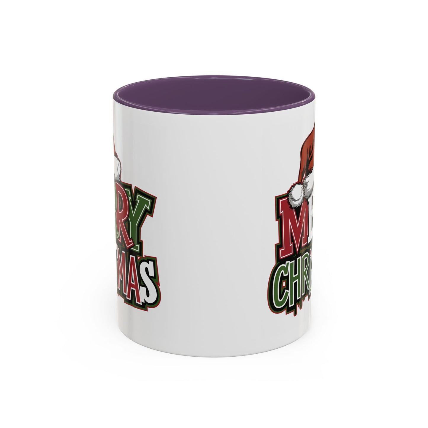 Christmas Mug - Merry Christmas Red Green & White Graffiti Hat