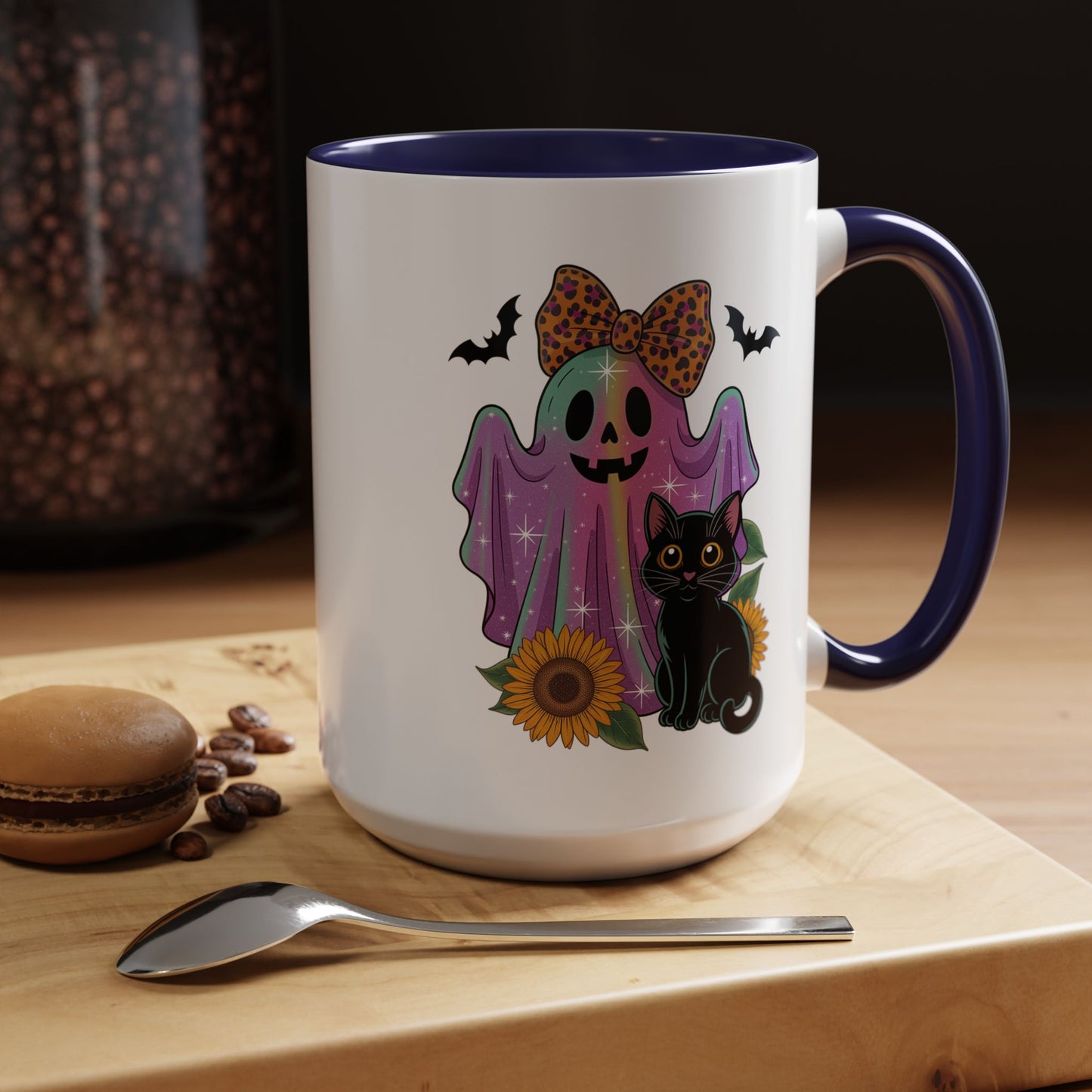 Halloween Mug - Cute Ghost With Cat