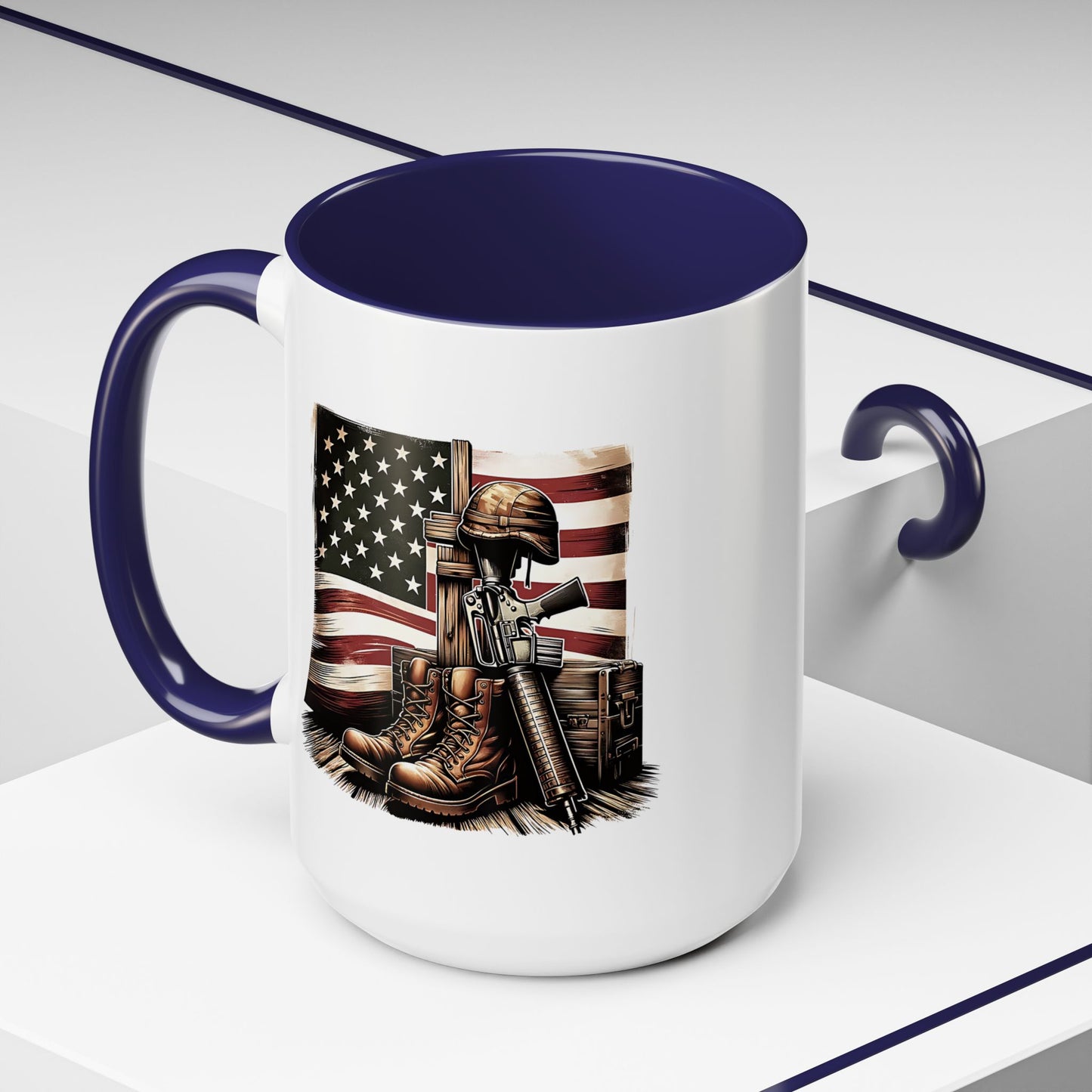 4th of July Mug - Fallen Soldier Boots Flag 3