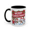 Christmas Mug - Merry Christmas White Text Reindeer Snowmen Penguin