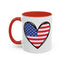 4th of July Mug - USA Flag Heart